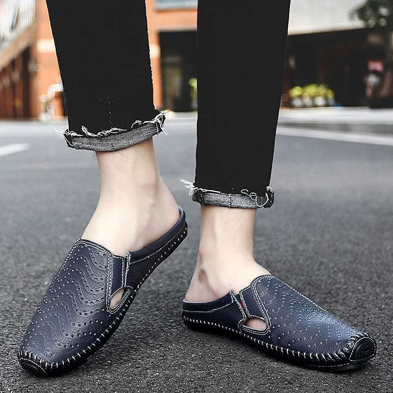 Giuliano Perforated Leather Sandals