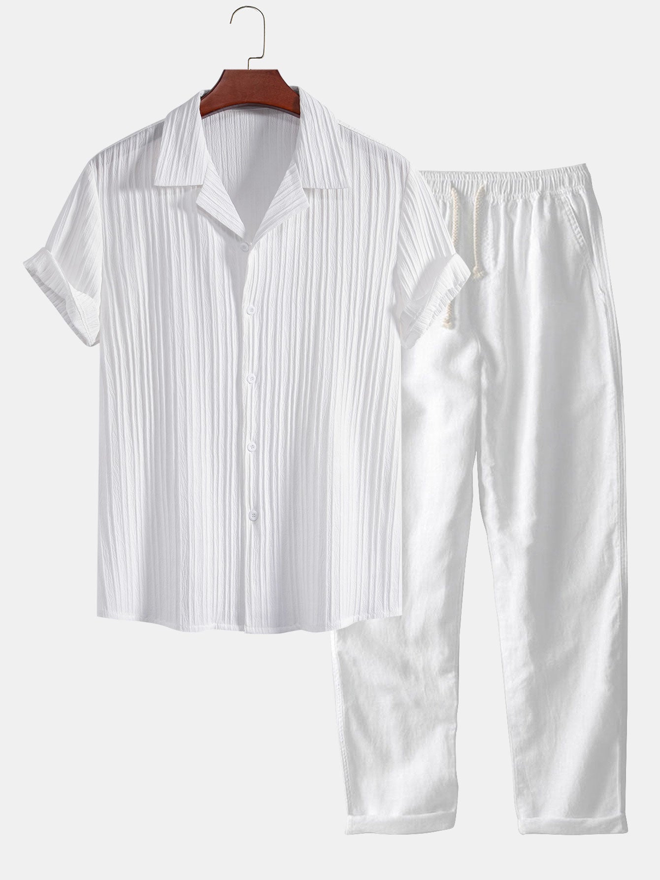 Pleated Shirt & Relaxed Drawstring Trouser Set