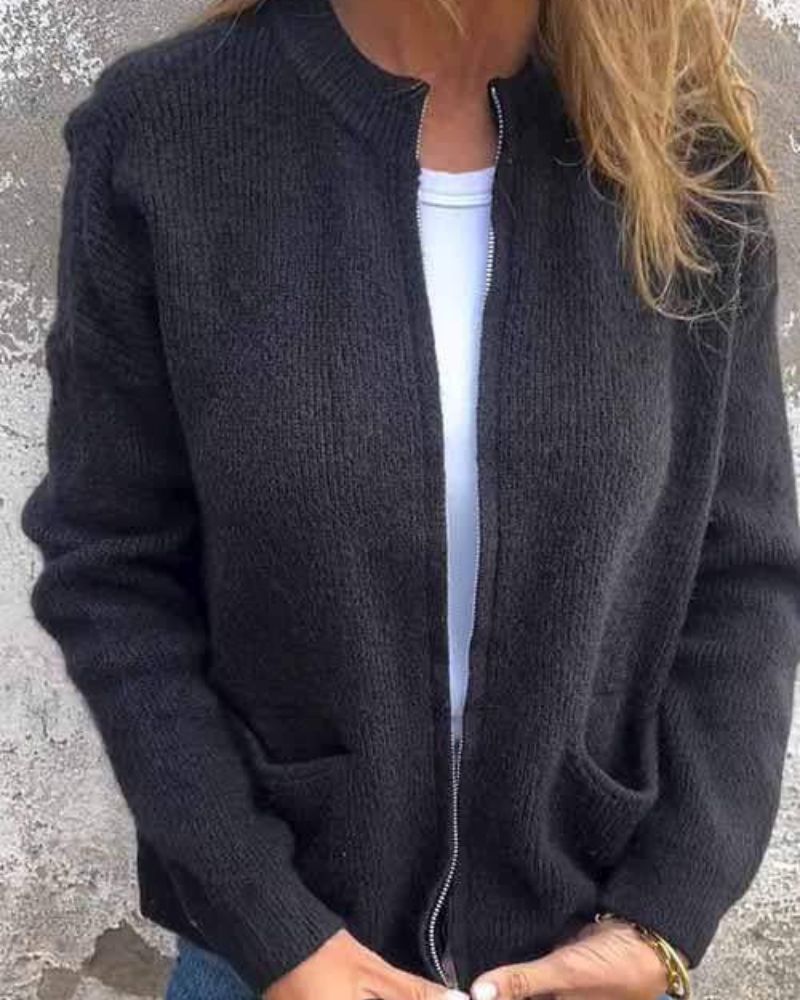 Jasmine - Knitted Zip Cardigan