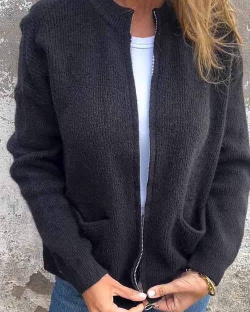 Jasmine - Knitted Zip Cardigan