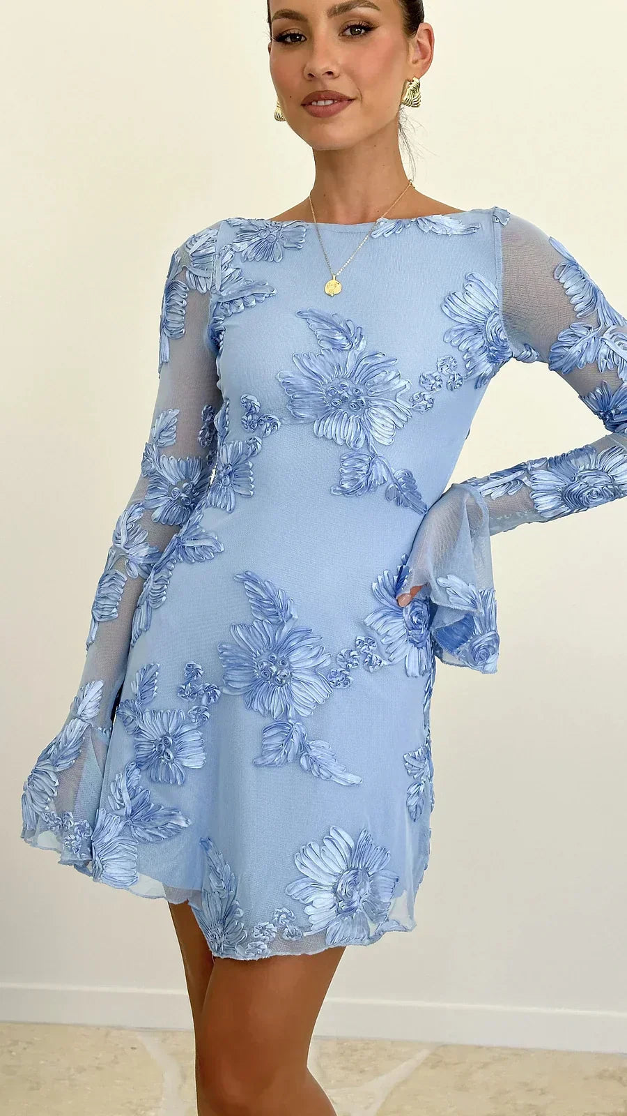 Eris - Backless Printed Mini Dress