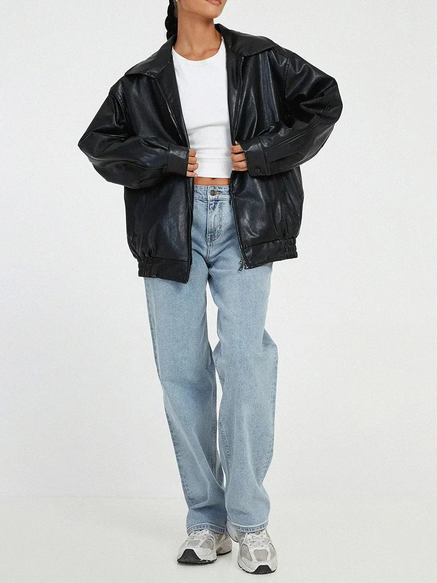 CLARKE™ | Leather Bomber Jacket