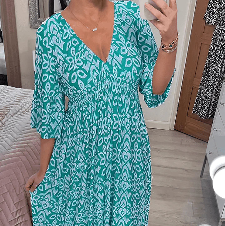 V-Neckline floral dress
