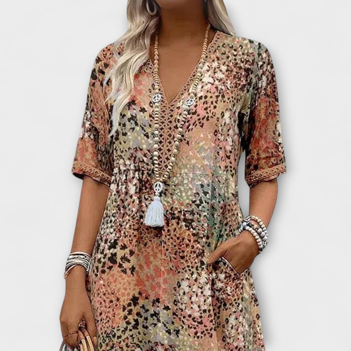 MAJA - ELEGANT FLOWING LUXURY FLORAL DRESS