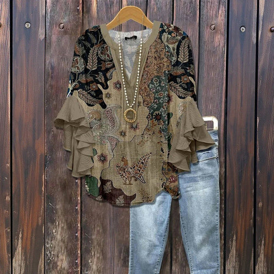 Naomi™ - CASUAL VINTAGE BLOUSE WITH ELEGANT DESIGN