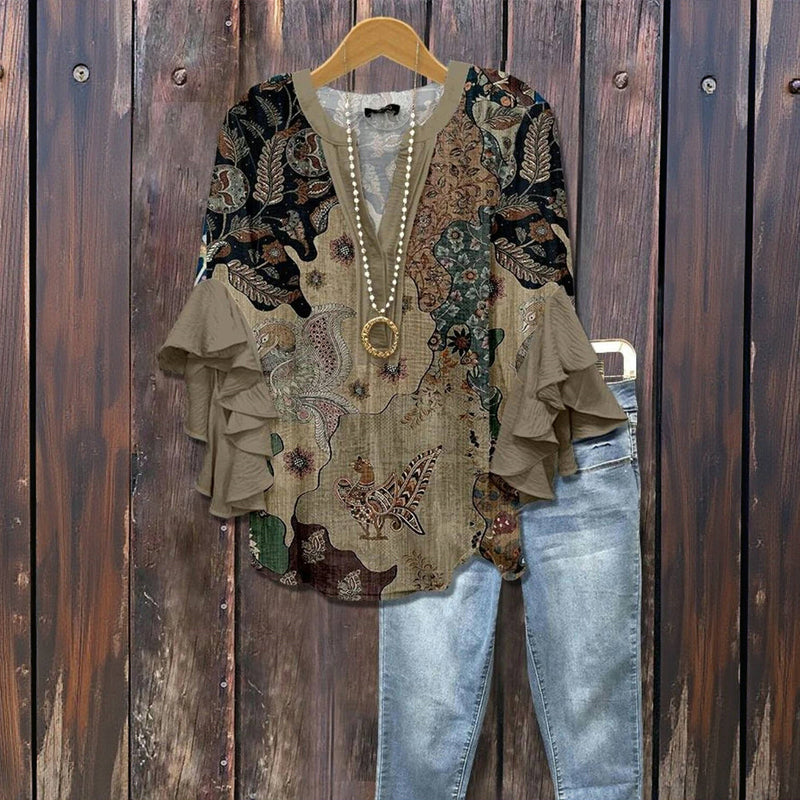 Naomi™ - CASUAL VINTAGE BLOUSE WITH ELEGANT DESIGN