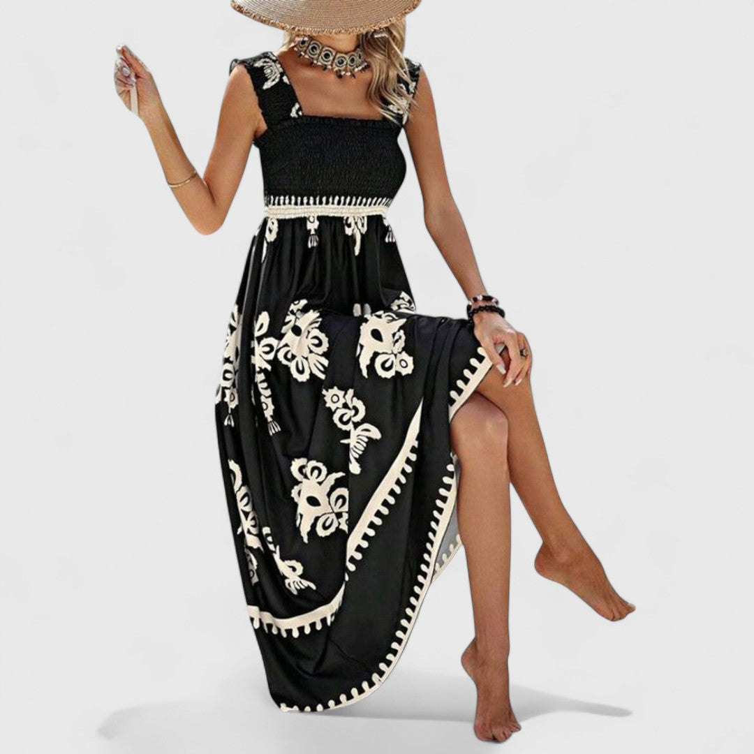 CHANELL - ELEGANT FLOWY BOHO MAXI DRESS