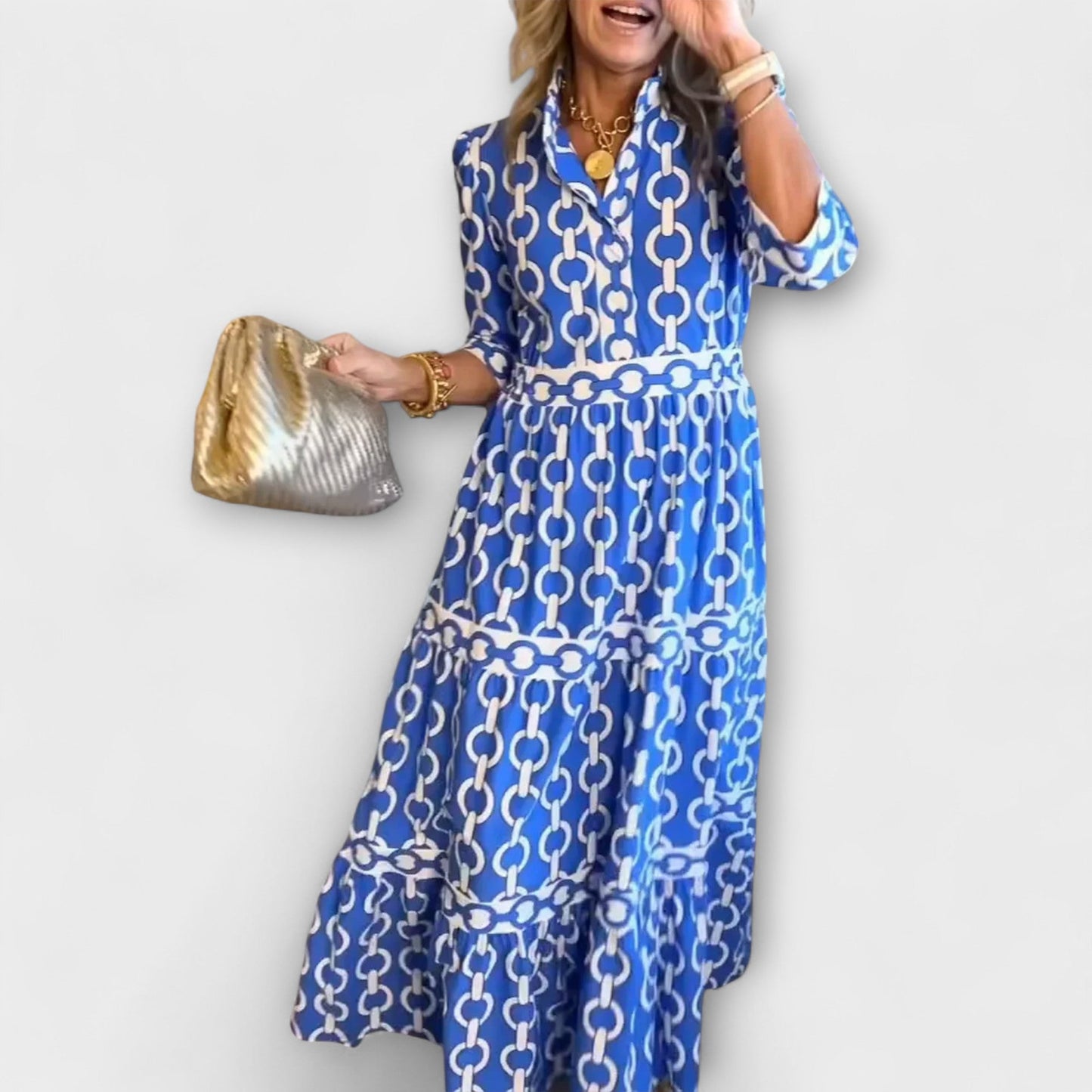 SELMA | MIDI DRESS WITH CHAIN PATTERN