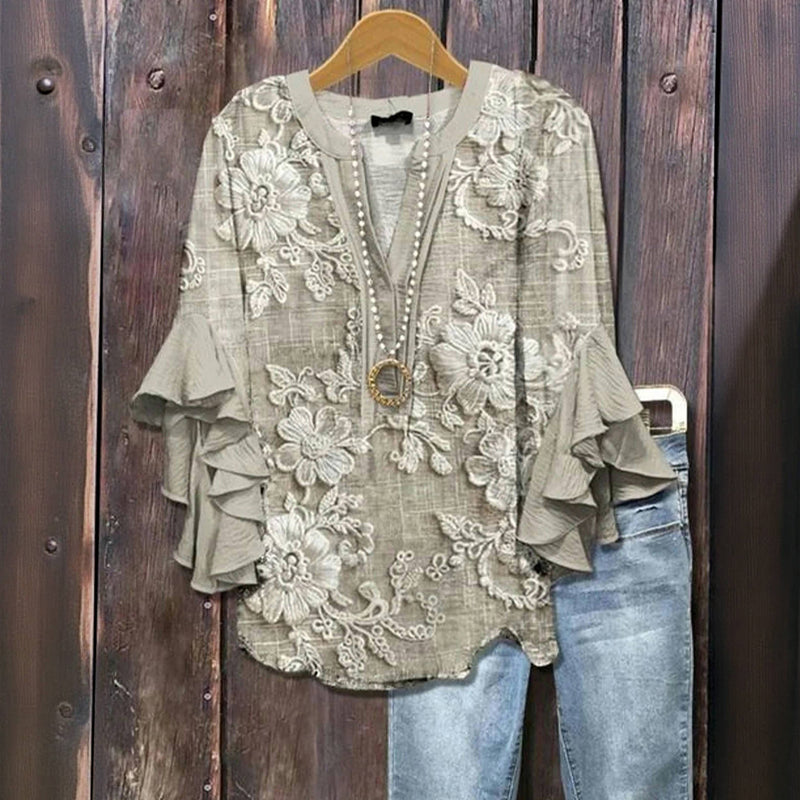 Viola™ - VINTAGE FLORAL PRINT BLOUSE