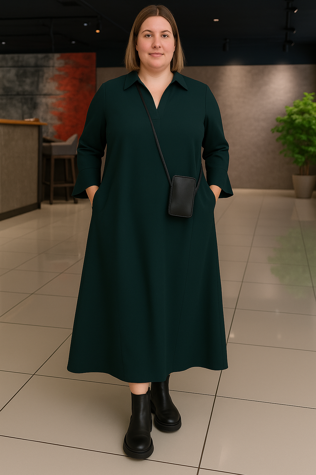 Long Sleeve Tummy Covering Dress | STOCKHOLM