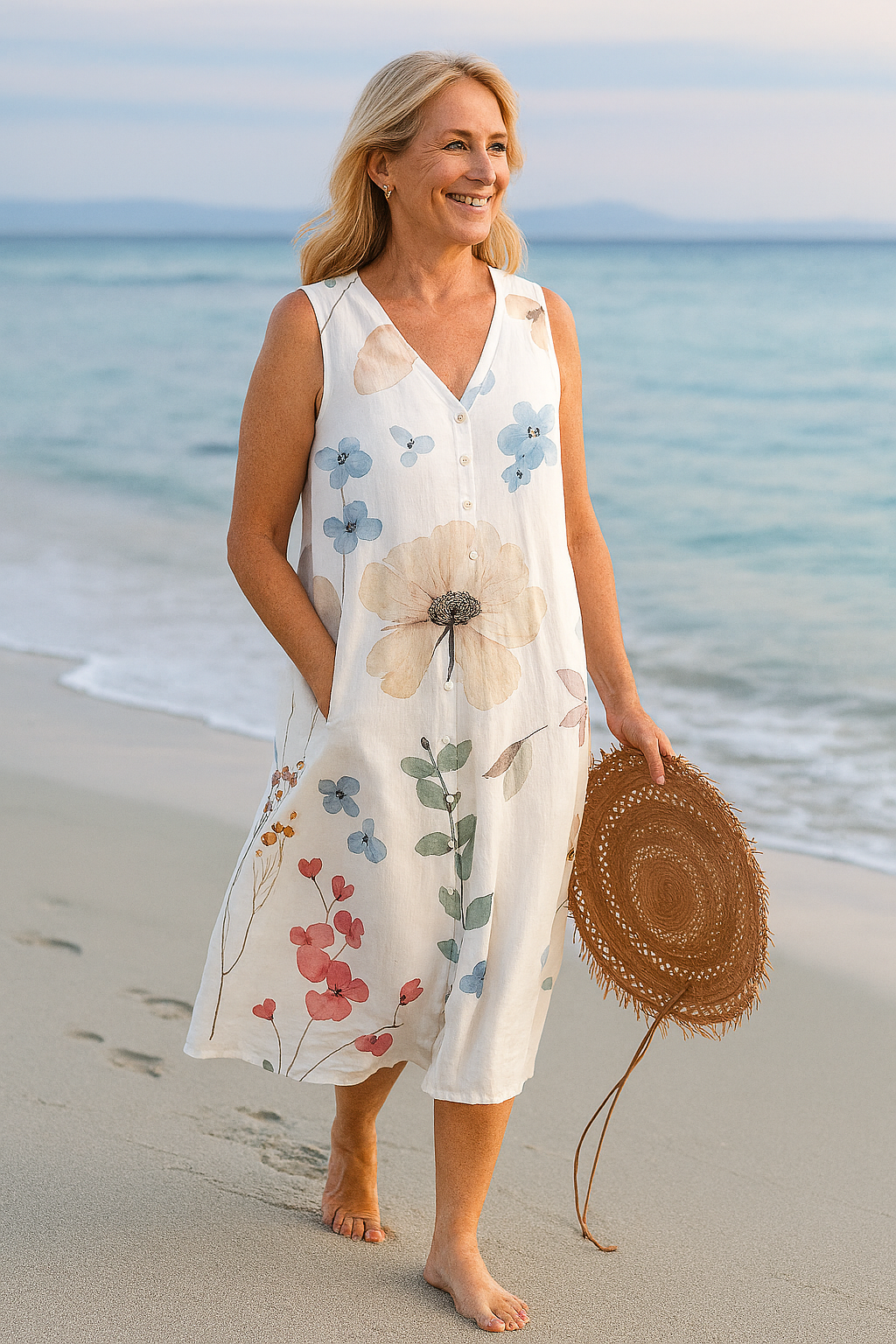 Cavell™ Floral Print Sleeveless Summer Dress
