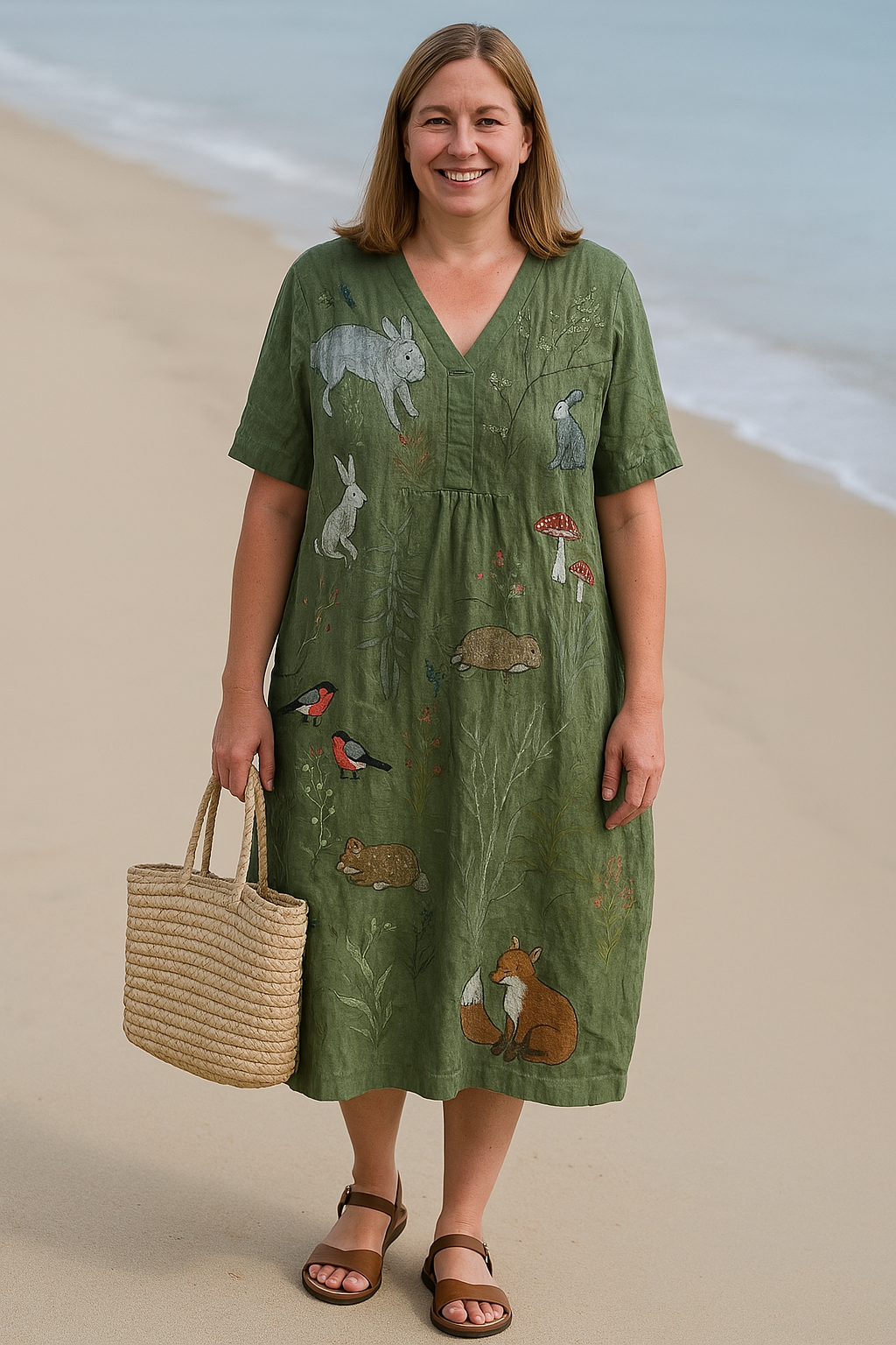 Floral Tummy Covering Dress | BEGONIA