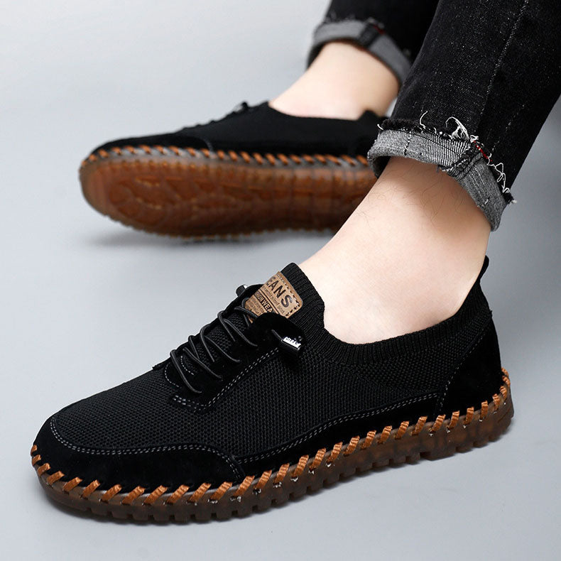 Leonardo Knit-Leather Hybrid Sneakers