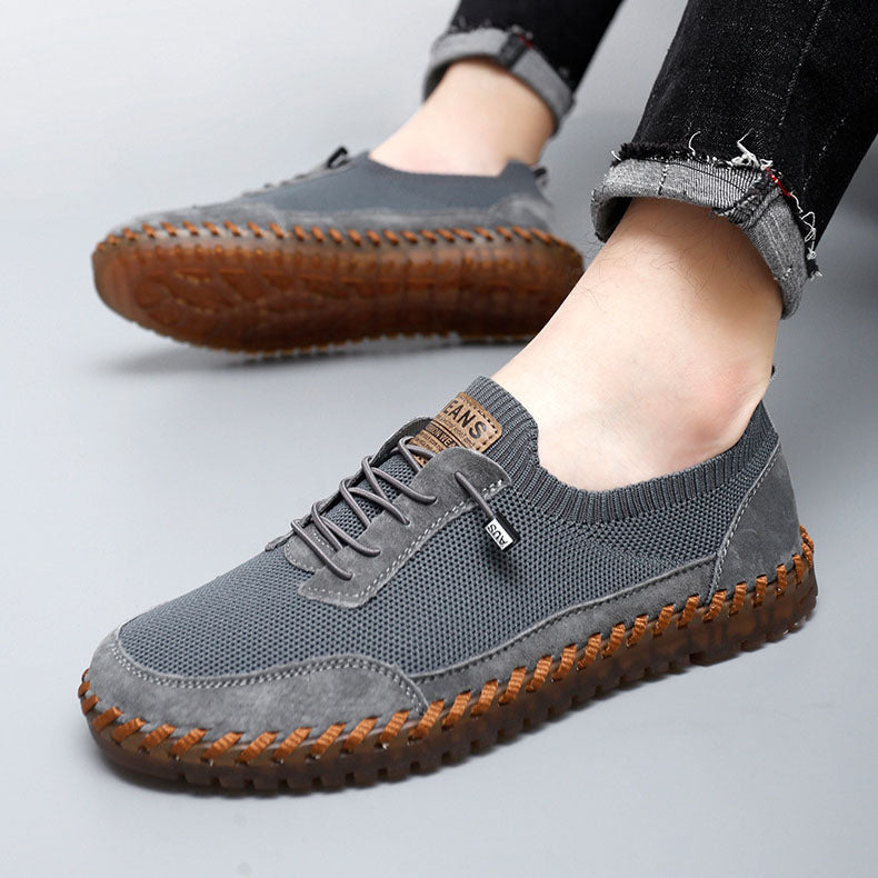 Leonardo Knit-Leather Hybrid Sneakers