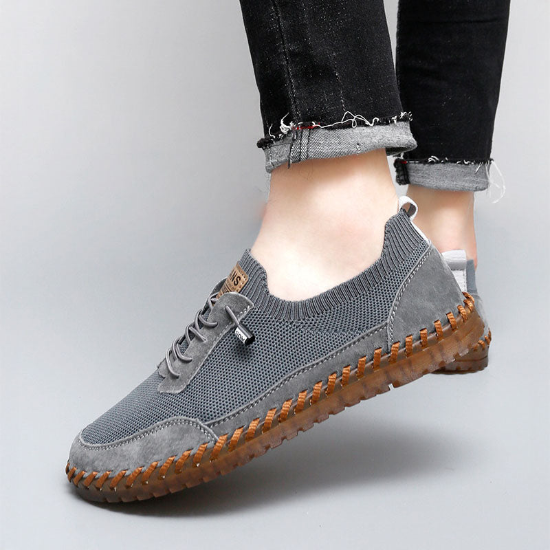Leonardo Knit-Leather Hybrid Sneakers