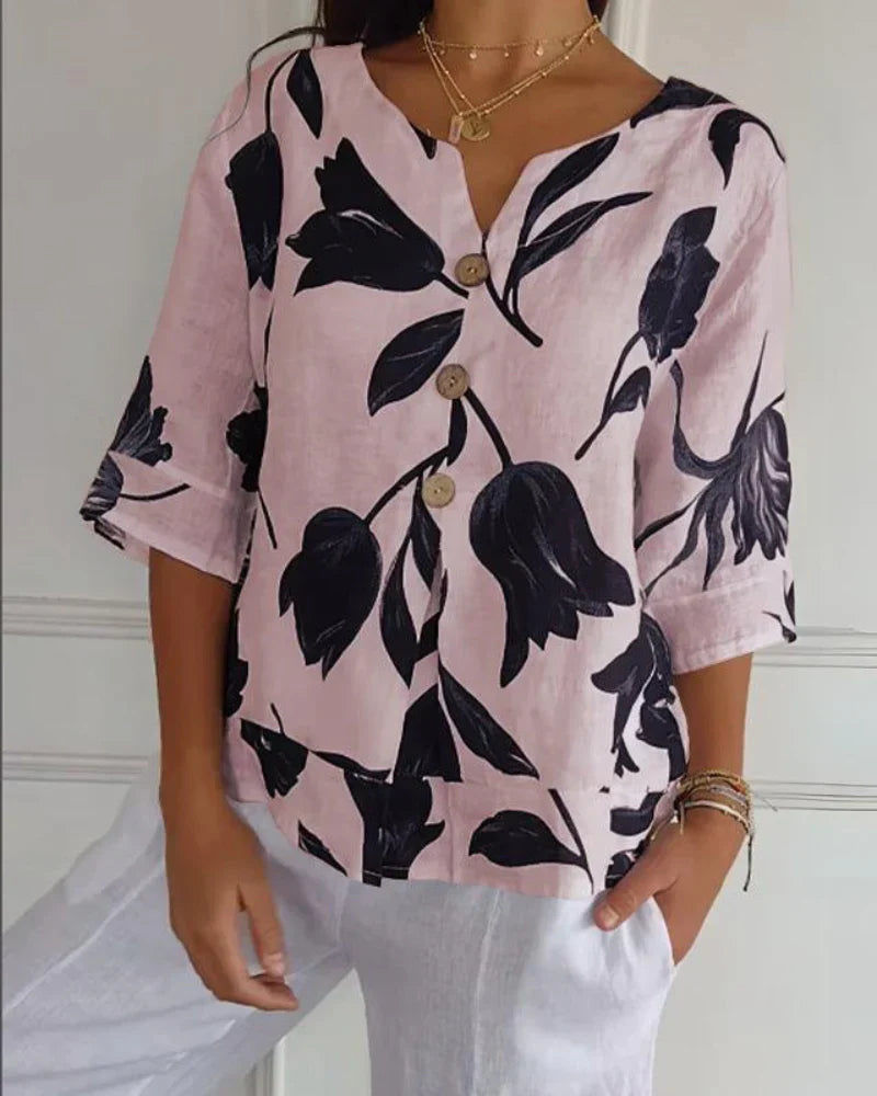 Eliana | Casual Flower Print Shirt