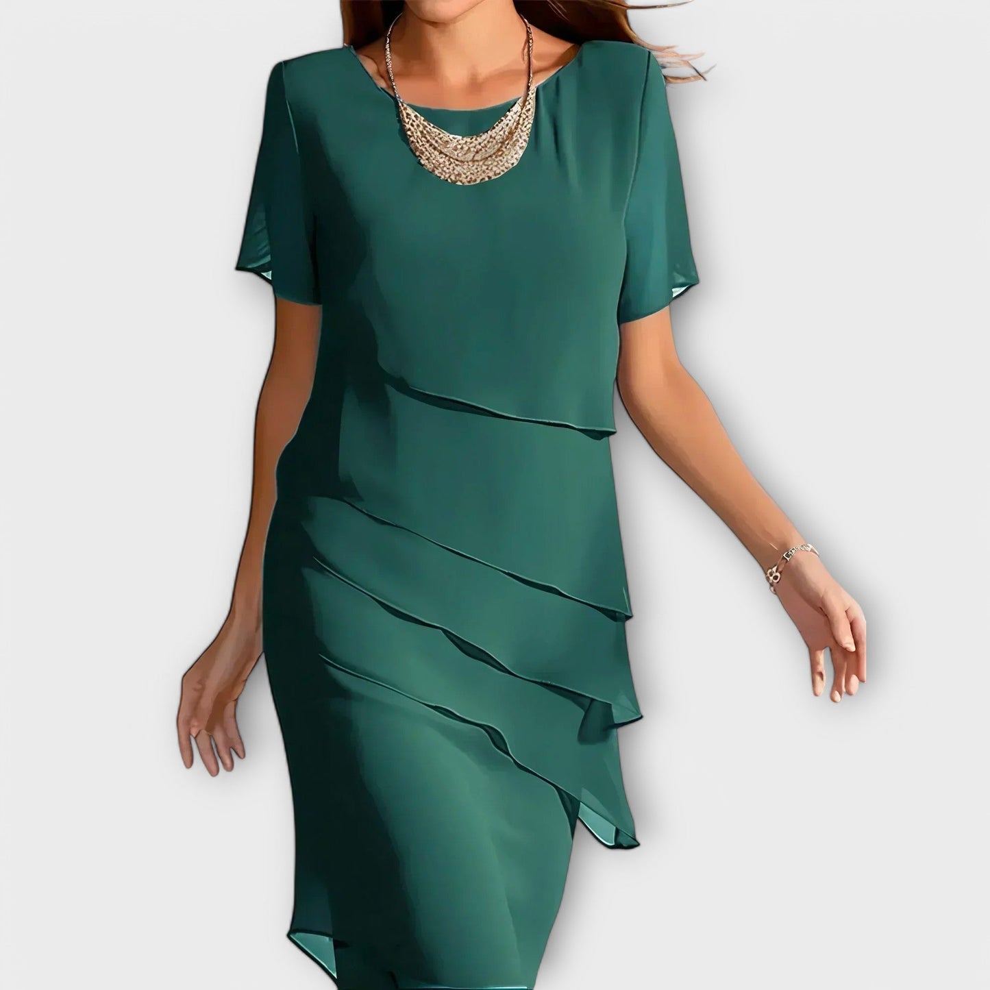 Lucy™ | Sleek Layered Midi Shift Dress