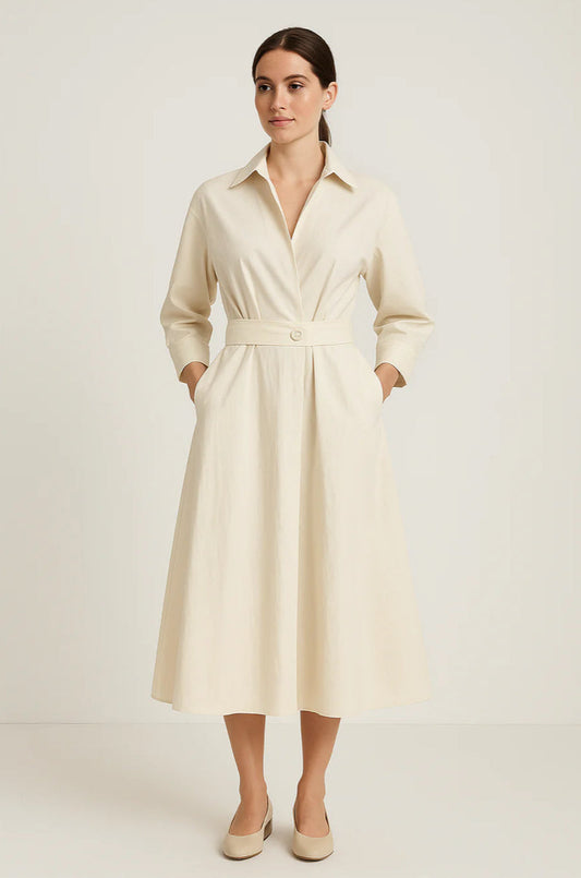 SARAH WOMEN'S COTTON STYLE SHIRT DRESS