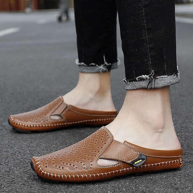 Giuliano Perforated Leather Sandals