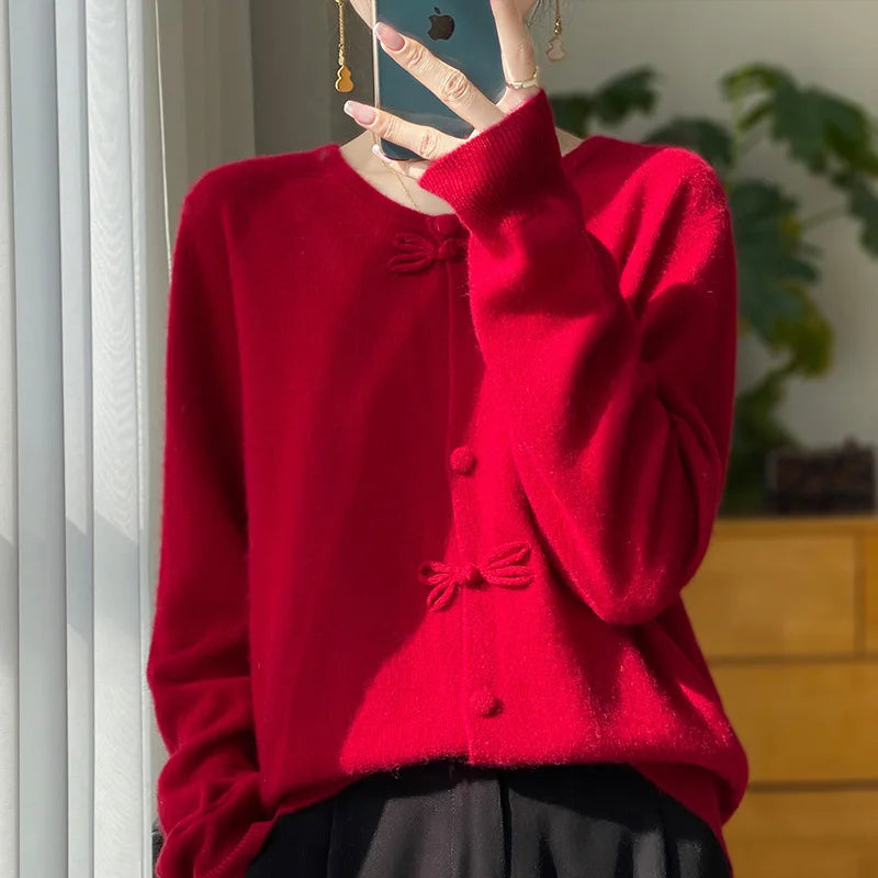 Heather - Bow Design Cardigan
