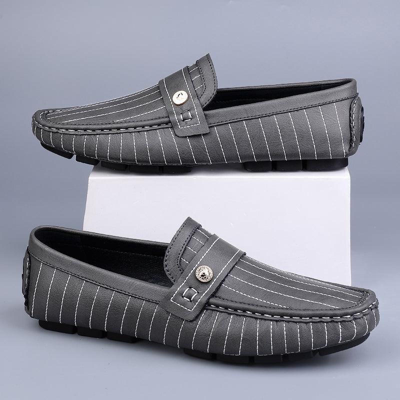 Silvano Stripe Leather Drivers