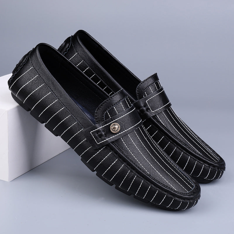 Silvano Stripe Leather Drivers