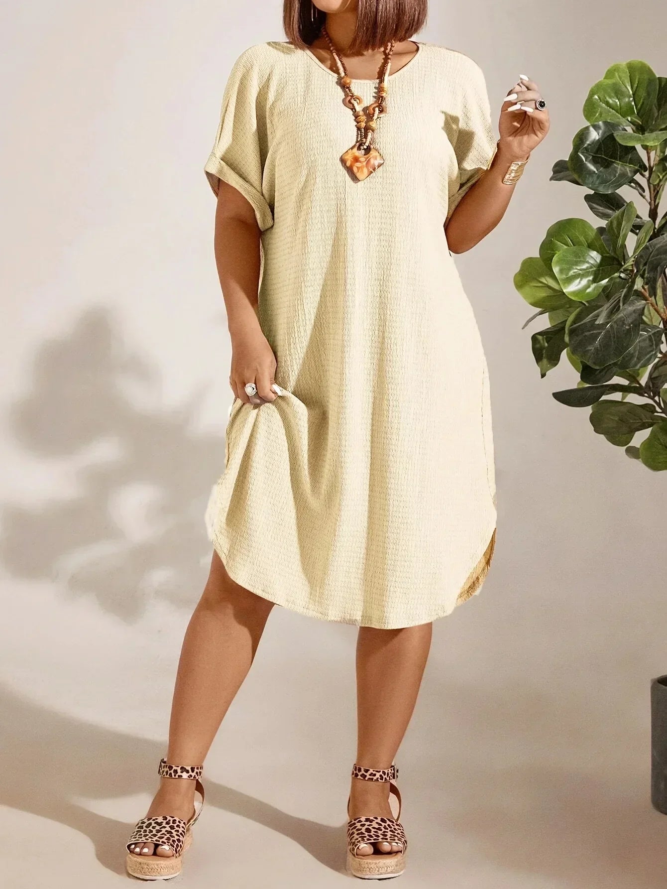 Dione - Elegant Tummy Covering Mini Dress