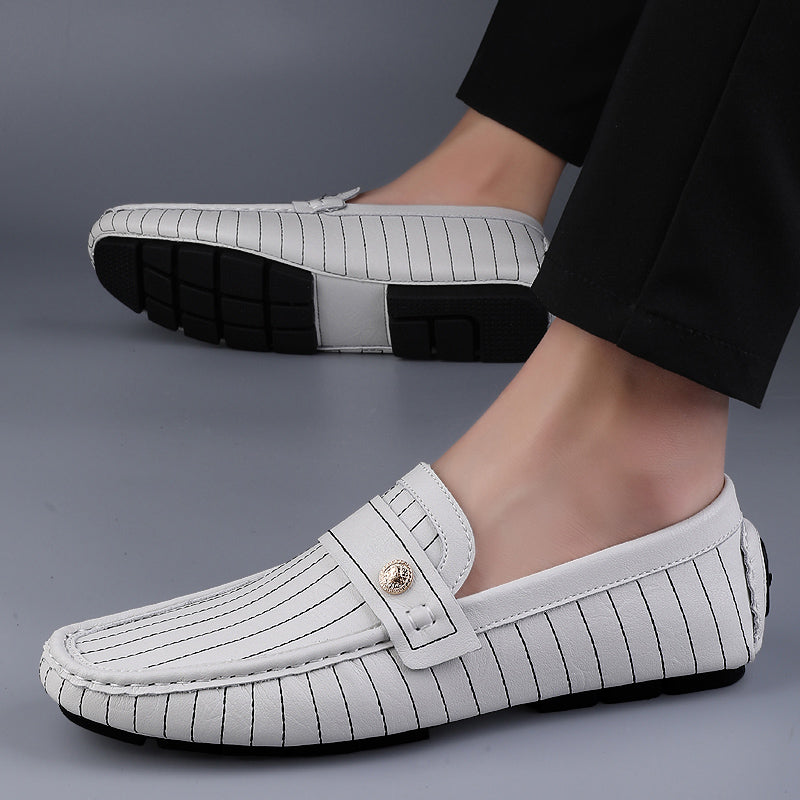 Silvano Stripe Leather Drivers