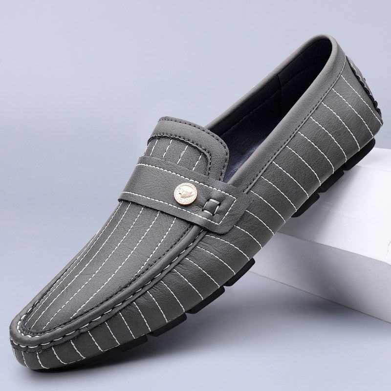 Silvano Stripe Leather Drivers