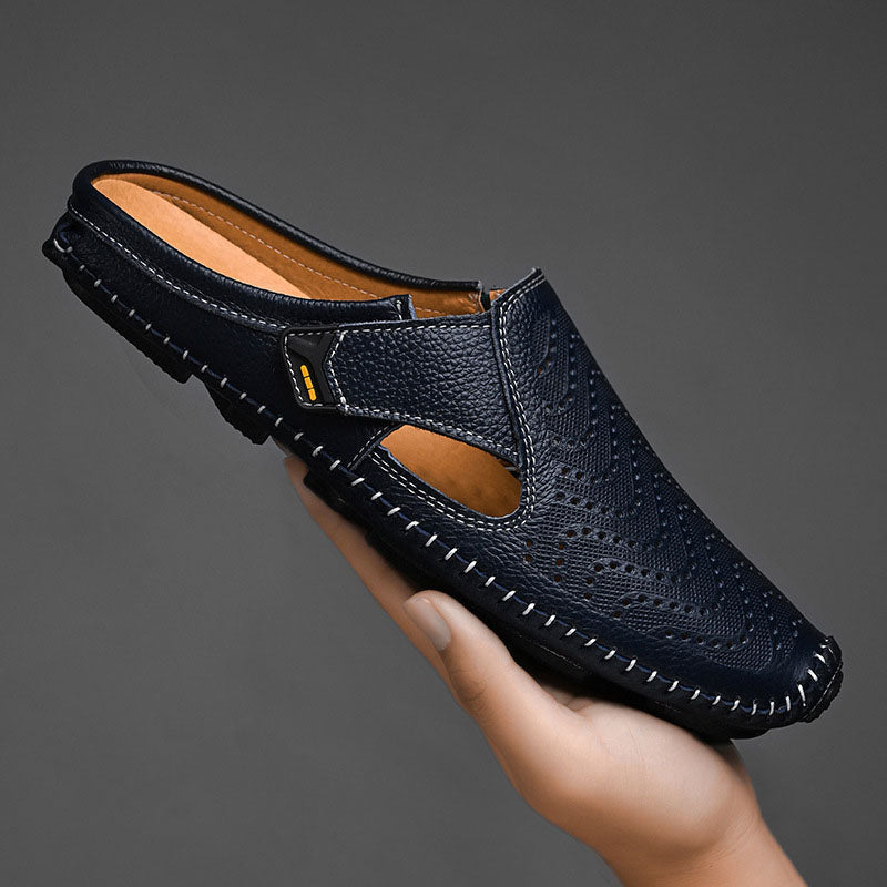 Giuliano Perforated Leather Sandals