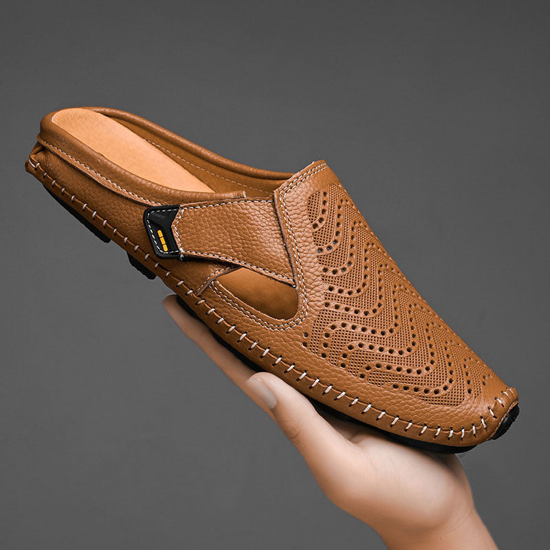 Giuliano Perforated Leather Sandals
