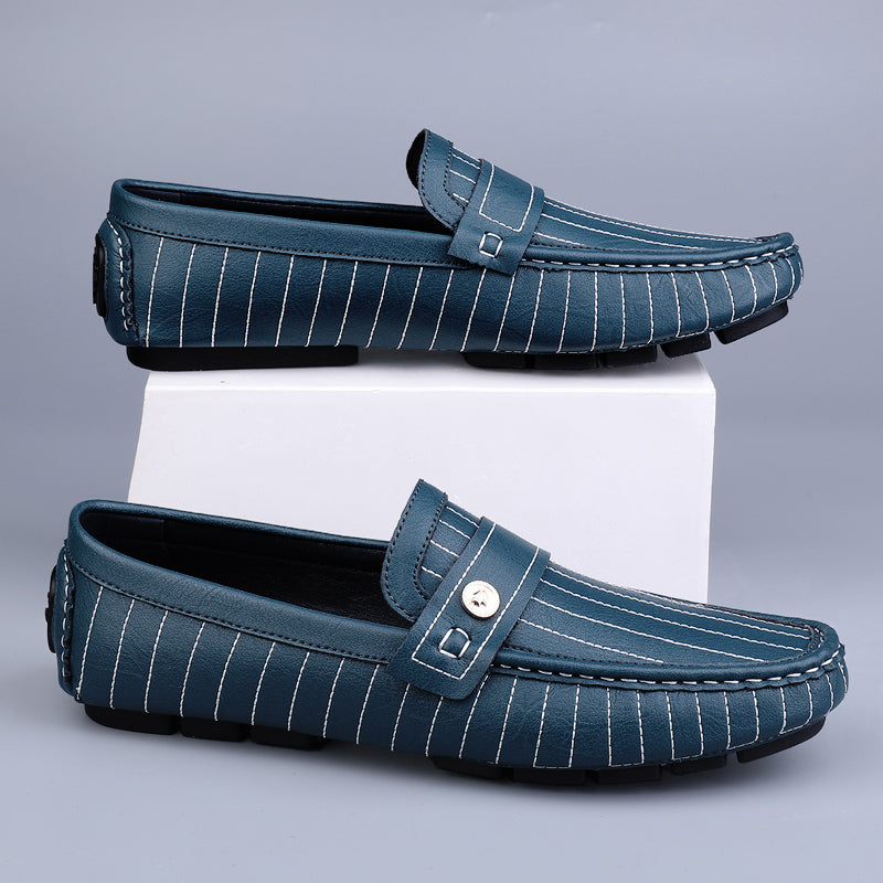Silvano Stripe Leather Drivers