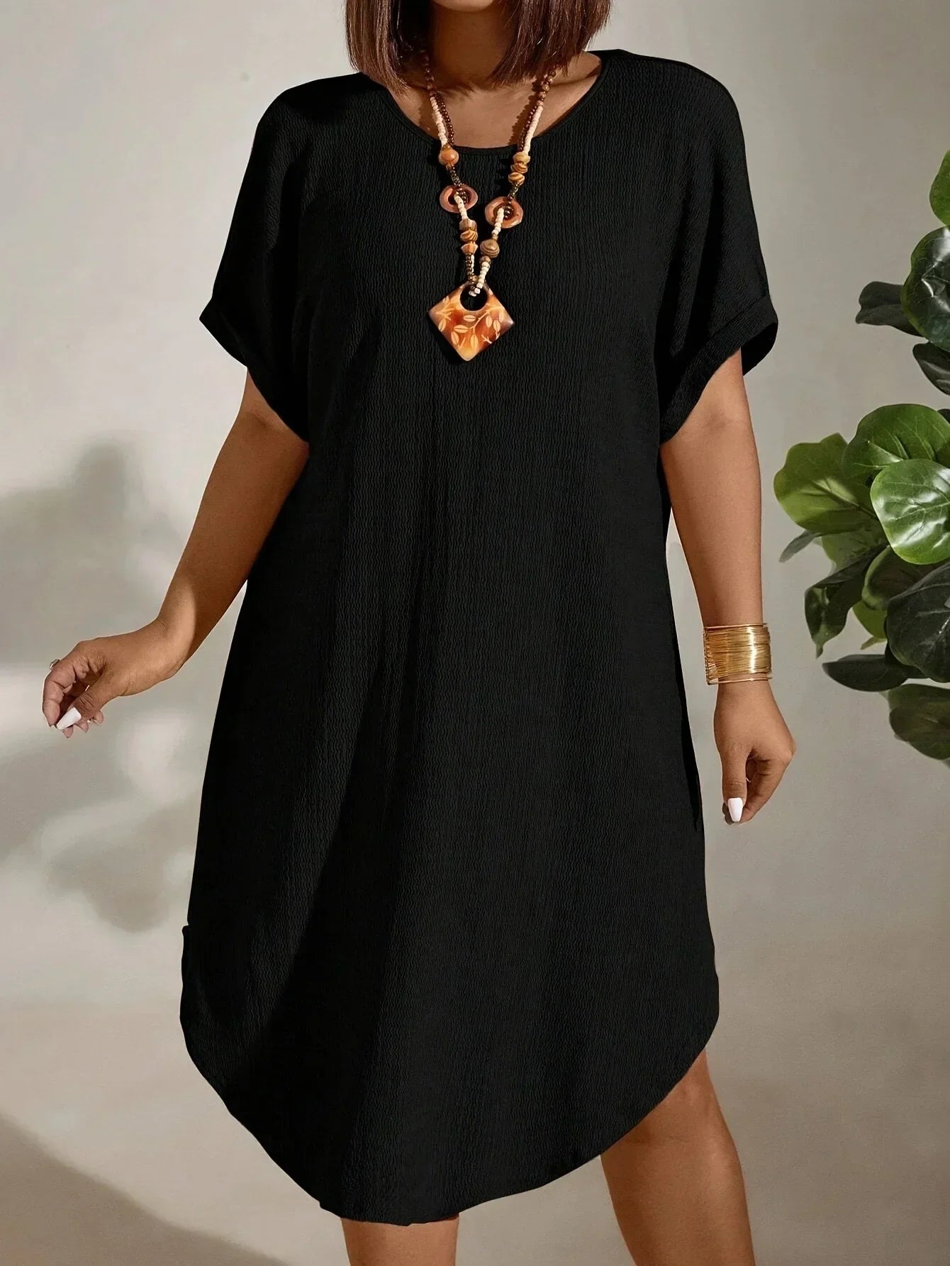 Dione - Elegant Tummy Covering Mini Dress