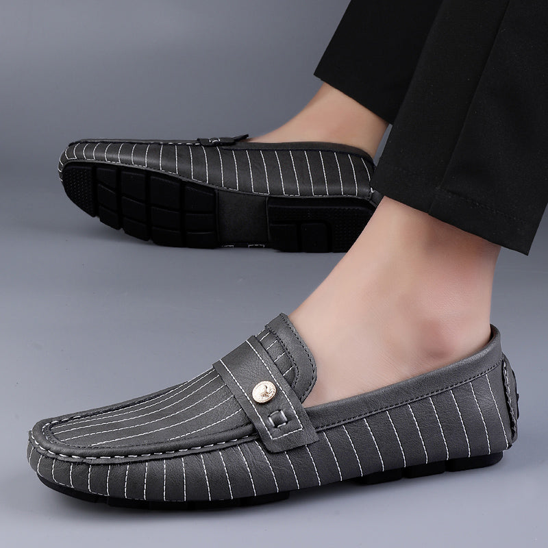 Silvano Stripe Leather Drivers