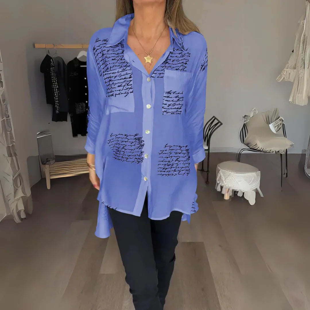 Cara | Handwriting Design Button Up Shirt